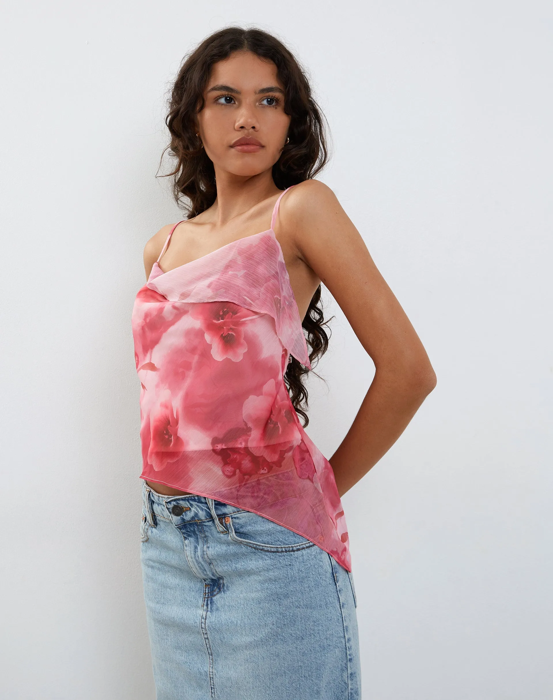 Shahira Top in Watercolour Floral Pink