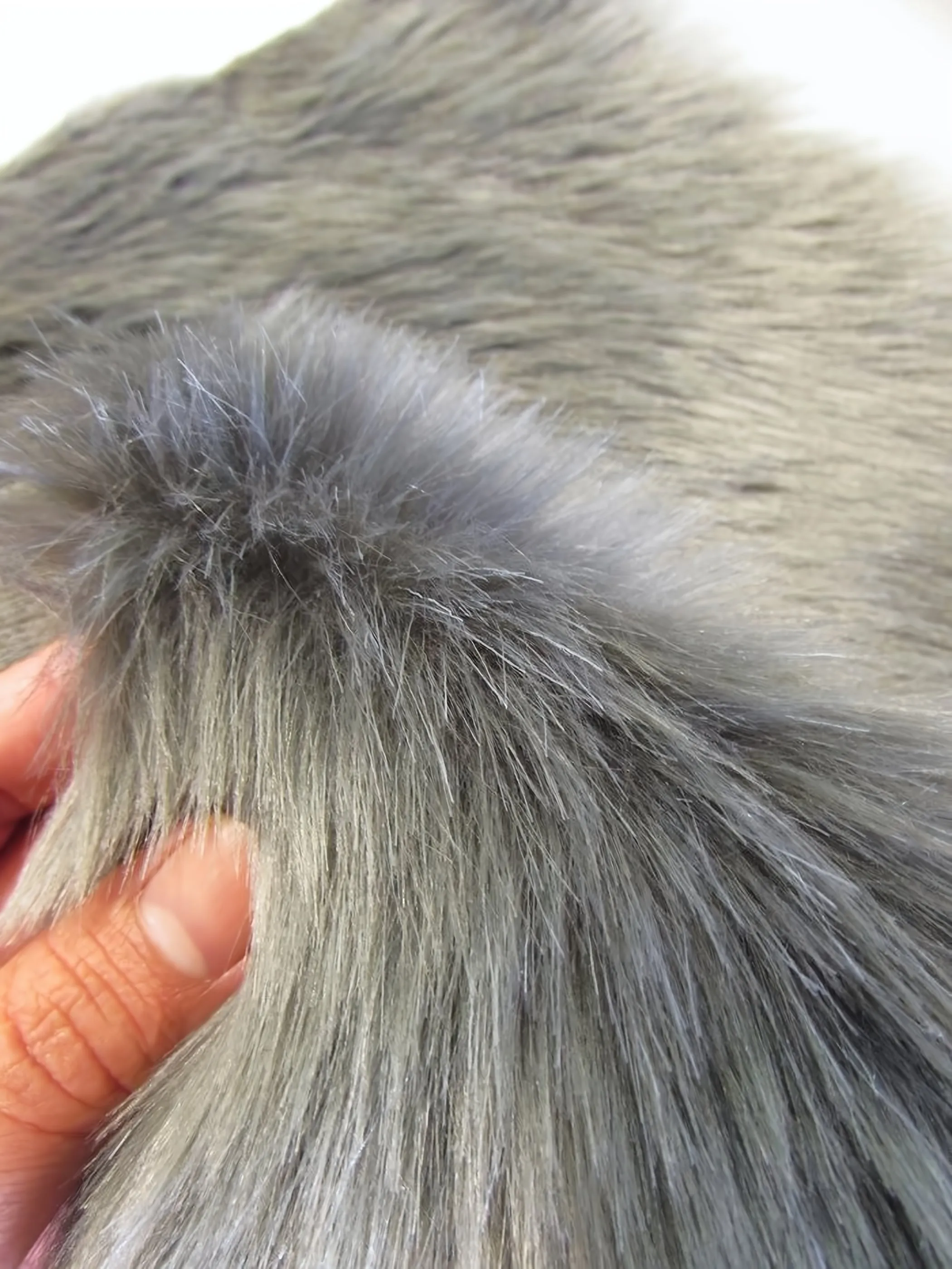 Short Shag Faux Fur Fabric / Gray / Sold By The Yard