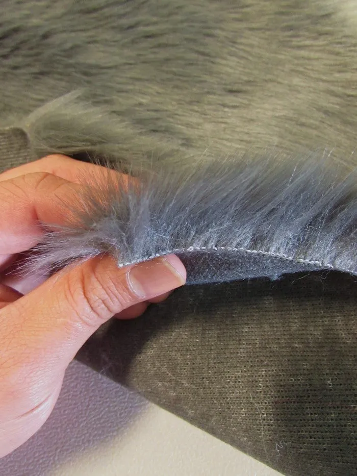 Short Shag Faux Fur Fabric / Gray / Sold By The Yard