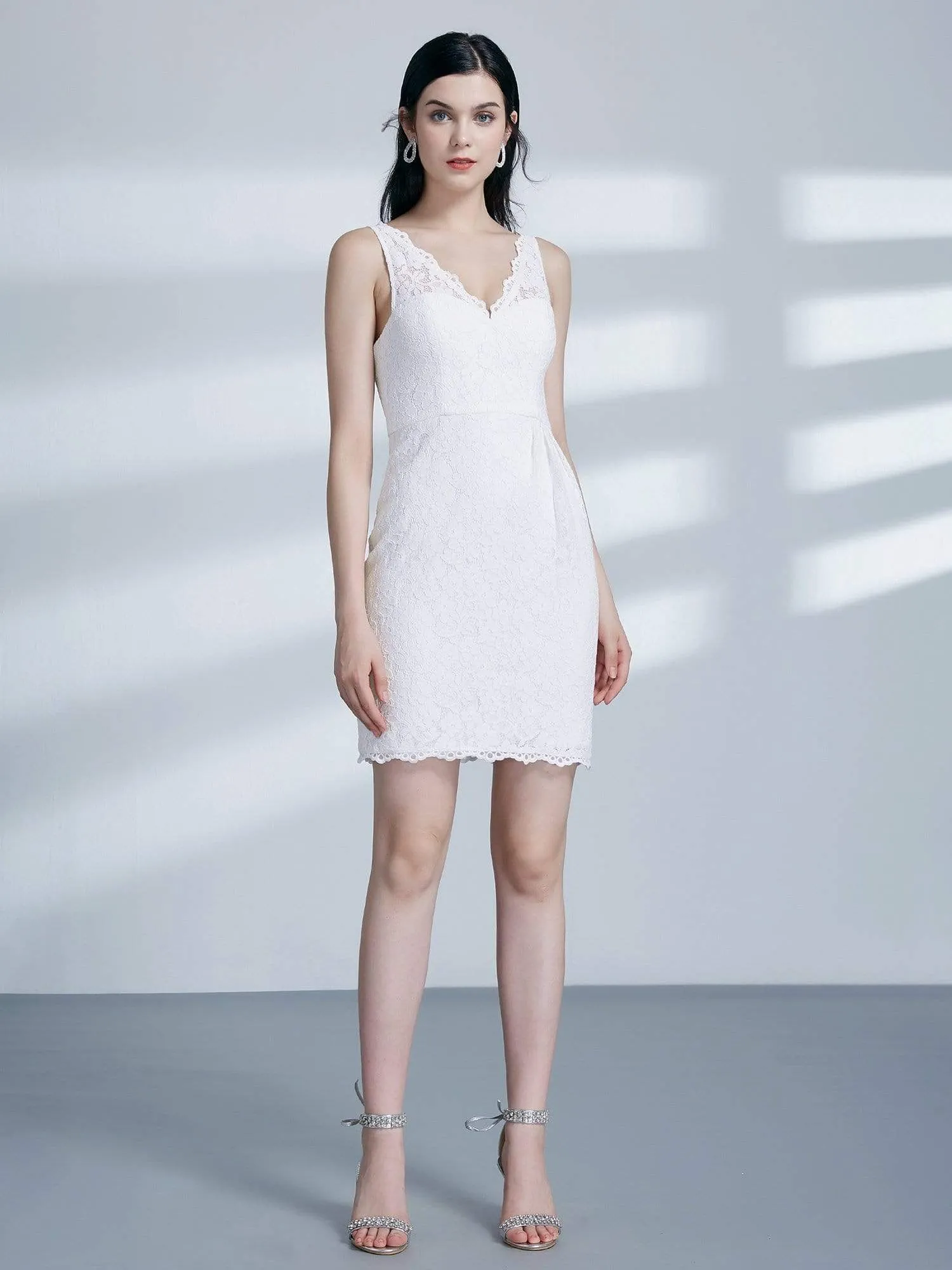 Short White Lace Cocktail Dress