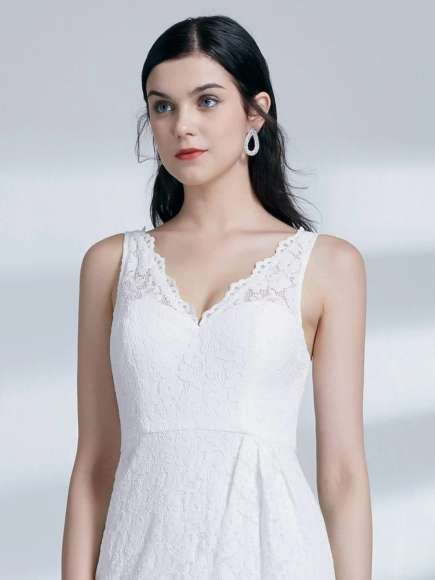 Short White Lace Cocktail Dress