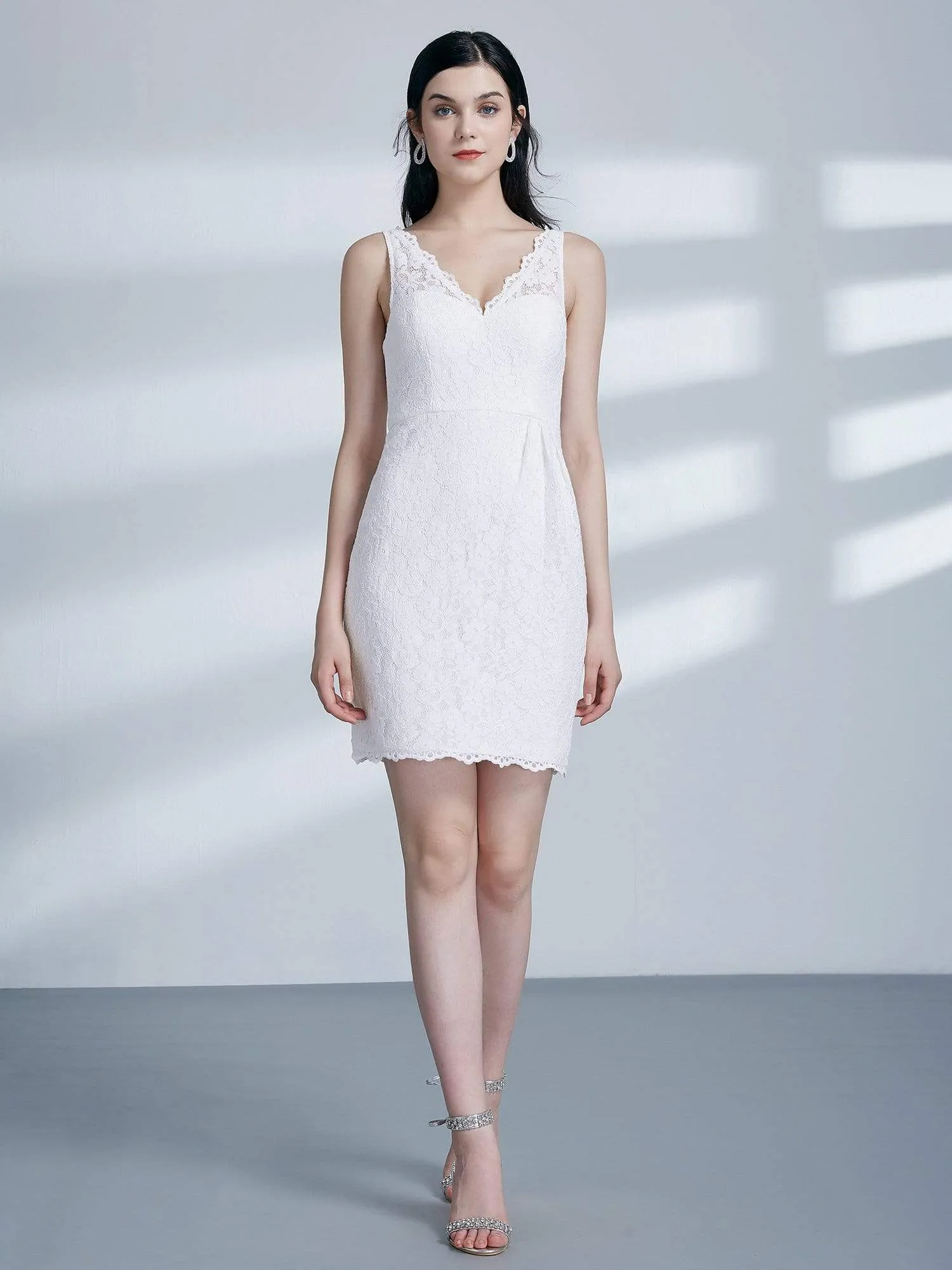 Short White Lace Cocktail Dress