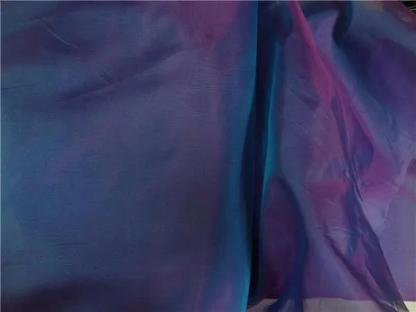 SILK ORGANZA RICH BLUE X PINK 108" WIDE [6047]