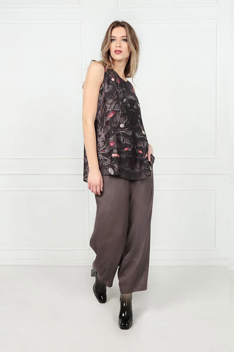 Sleeveless Nightfall Silk Bamboo Top