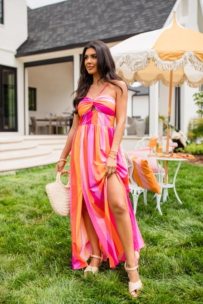 Soak In The Sun Striped Multi Maxi Dress