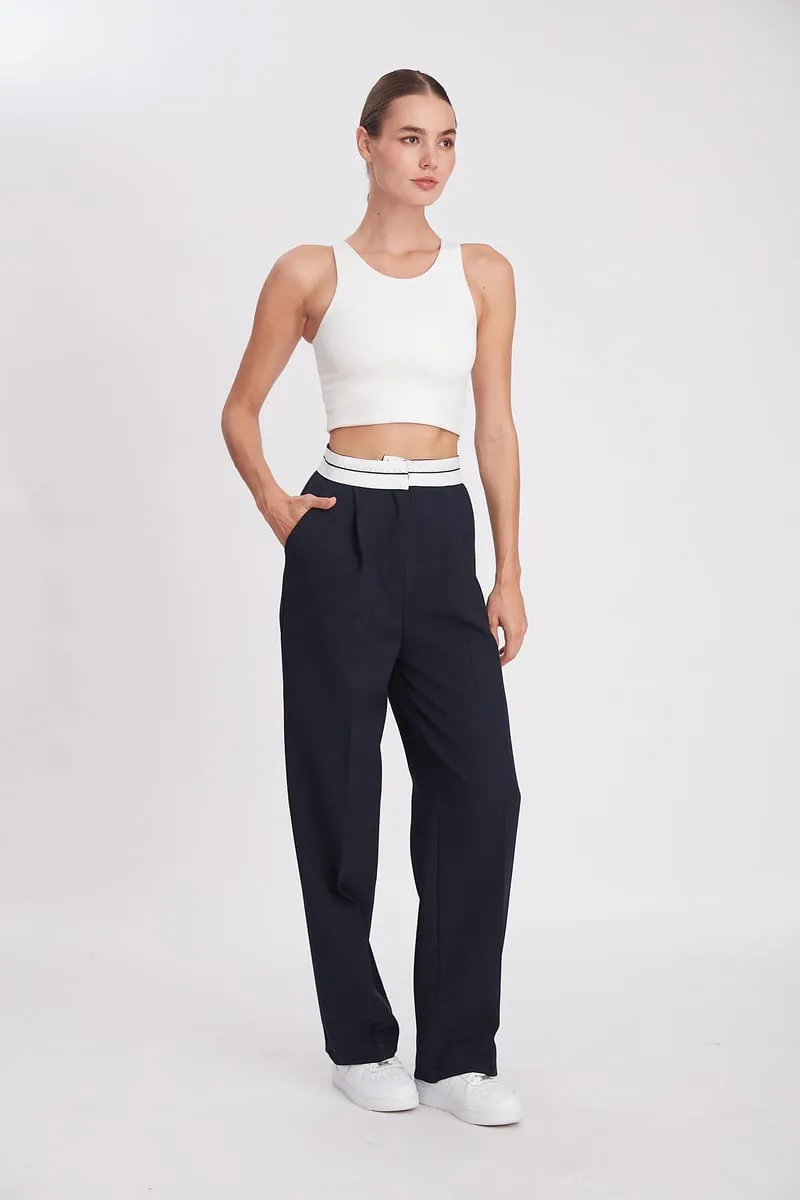 strip waist palazzo pants