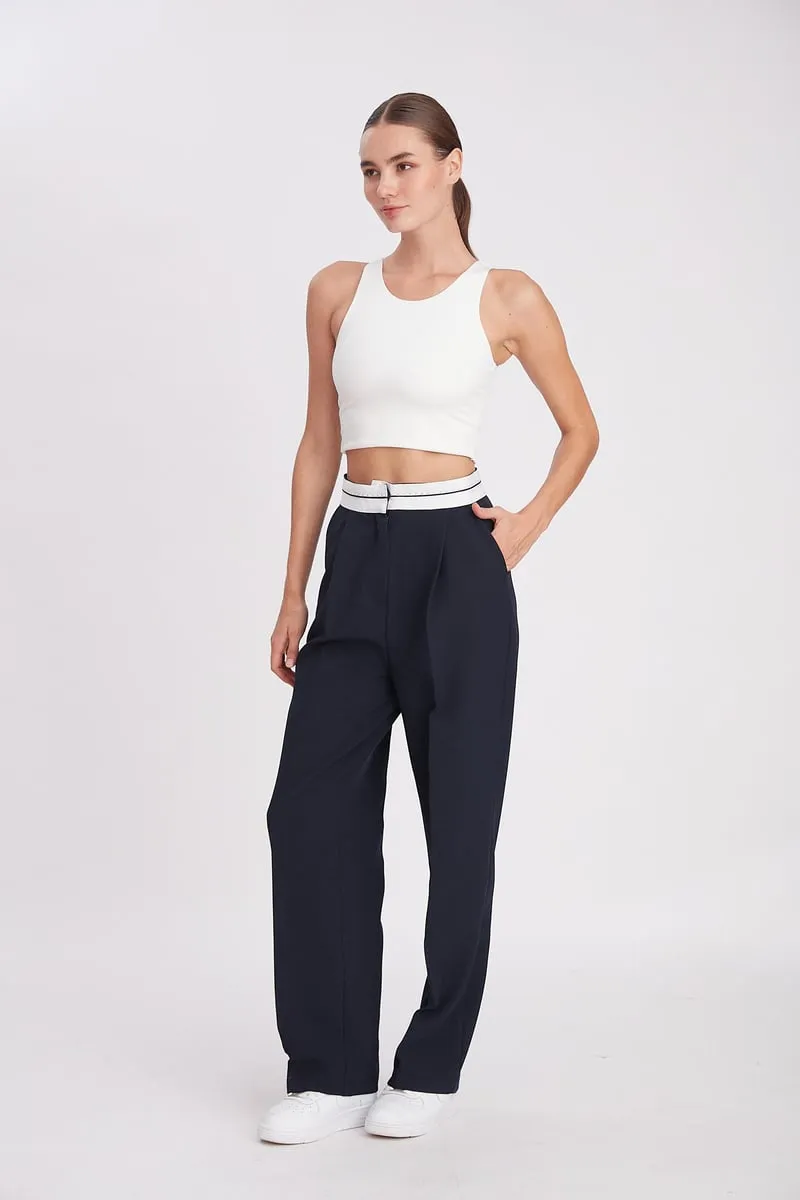 strip waist palazzo pants