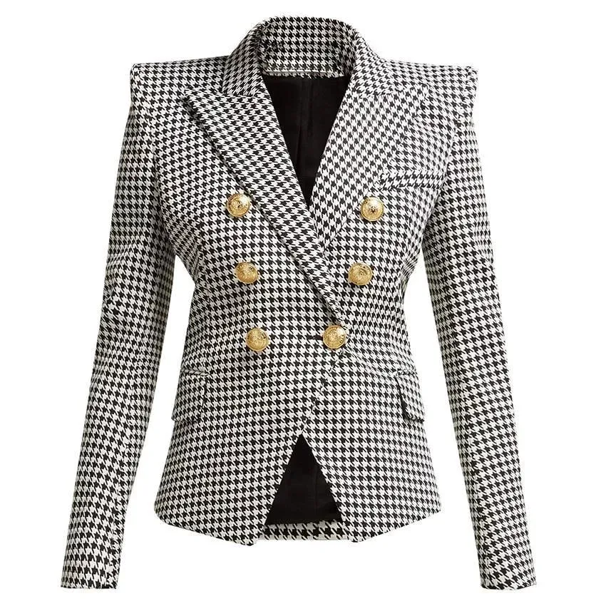 The Paulette Slim Fit Houndstooth Blazer