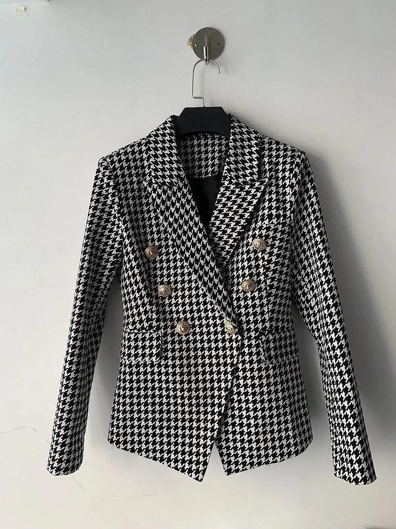 The Paulette Slim Fit Houndstooth Blazer