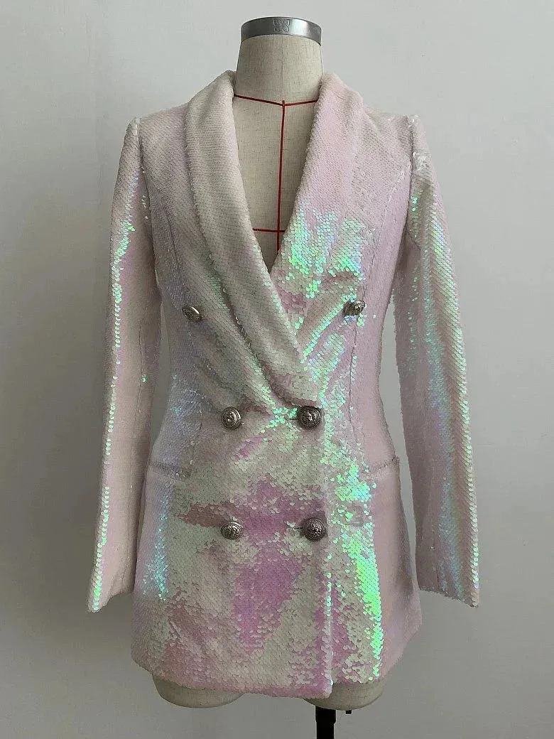 The Pearl Sequin Long Tail Blazer