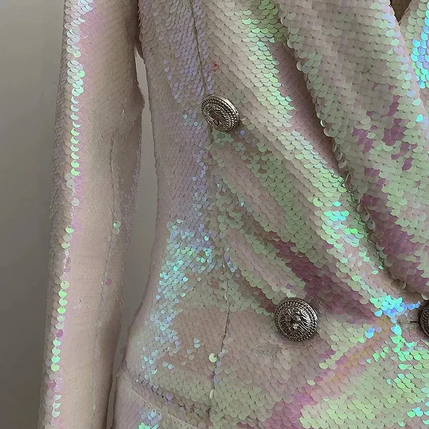 The Pearl Sequin Long Tail Blazer