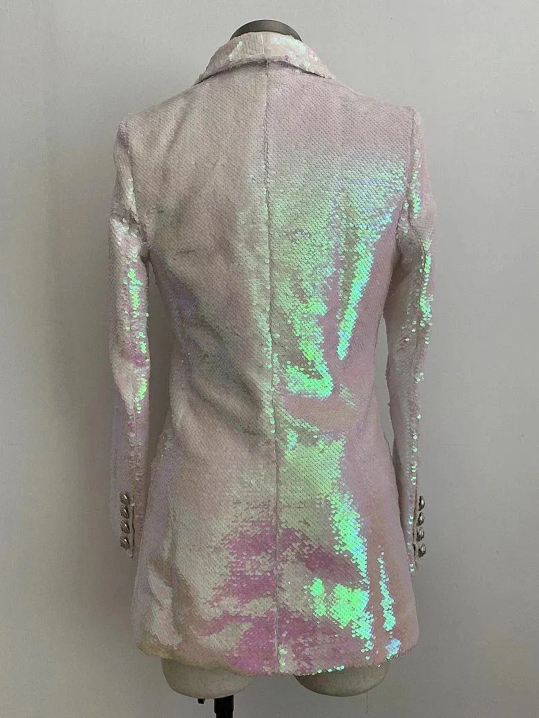 The Pearl Sequin Long Tail Blazer