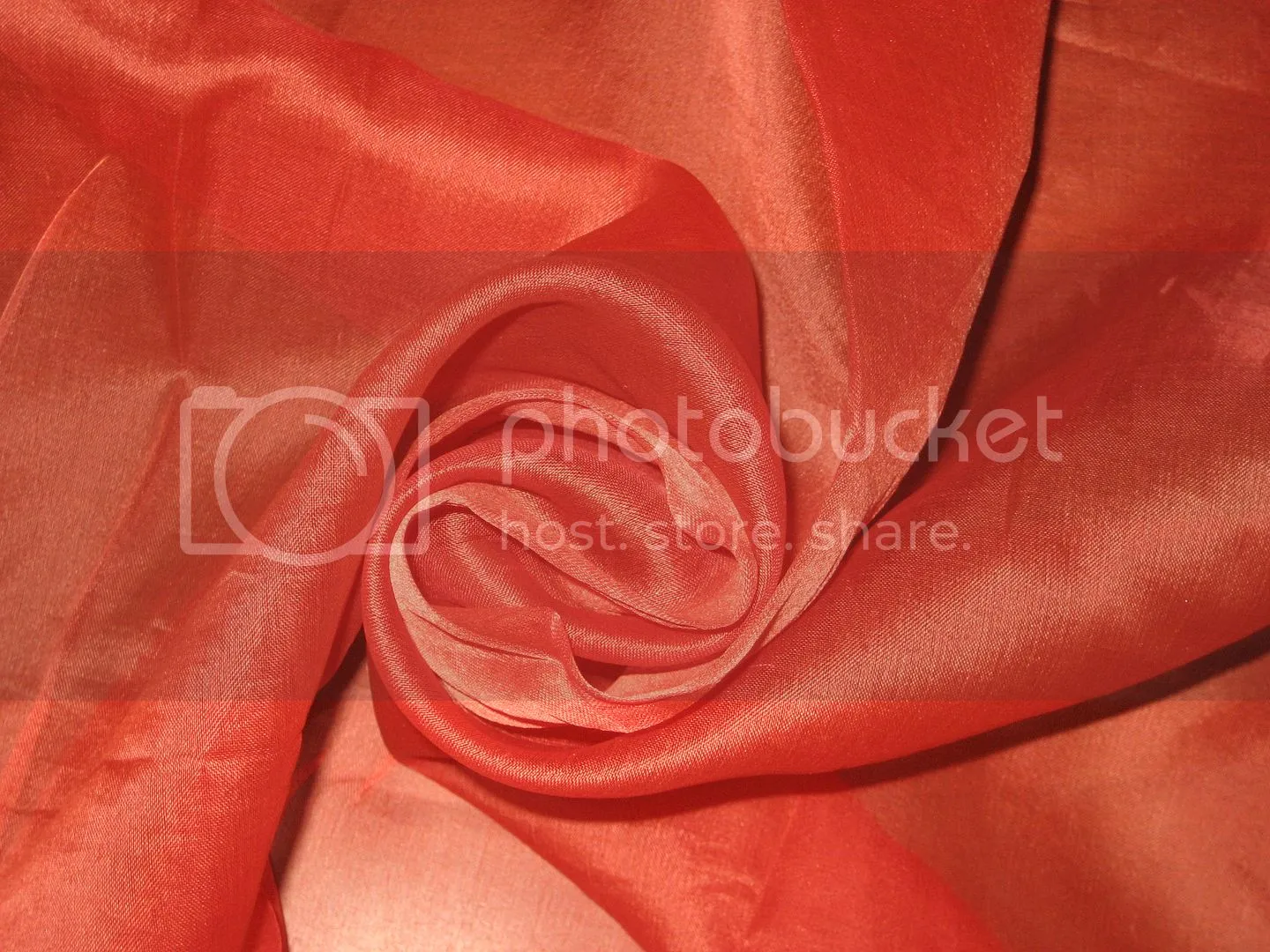 TOMATO RED colour SILK ORGANZA FABRIC 44&quot; WIDE