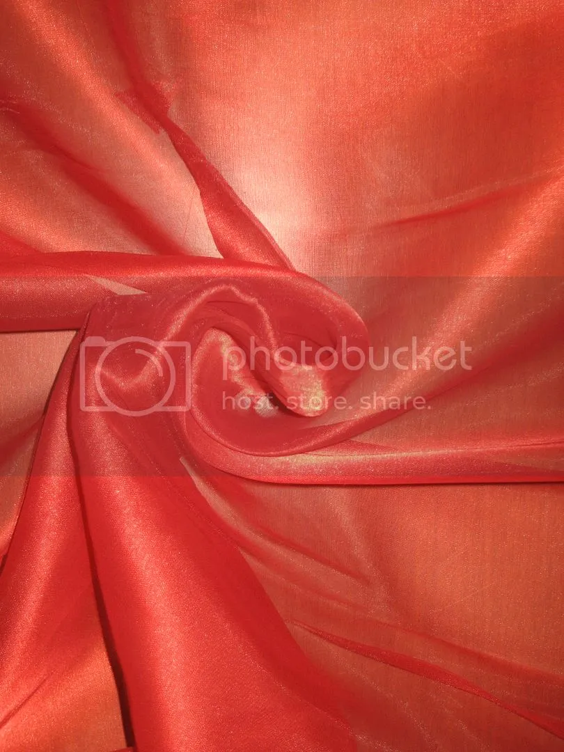 TOMATO RED colour SILK ORGANZA FABRIC 44&quot; WIDE