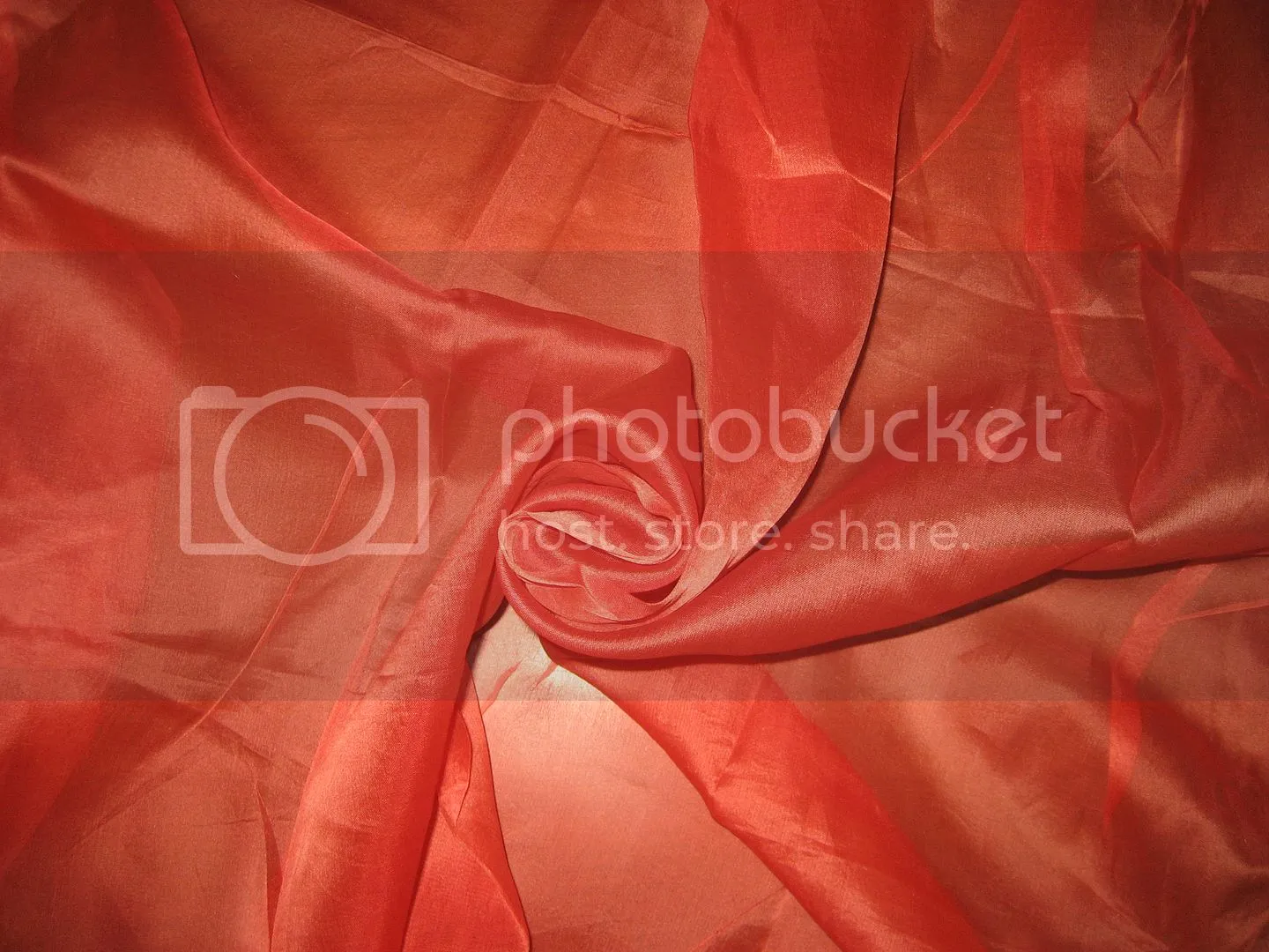 TOMATO RED colour SILK ORGANZA FABRIC 44&quot; WIDE