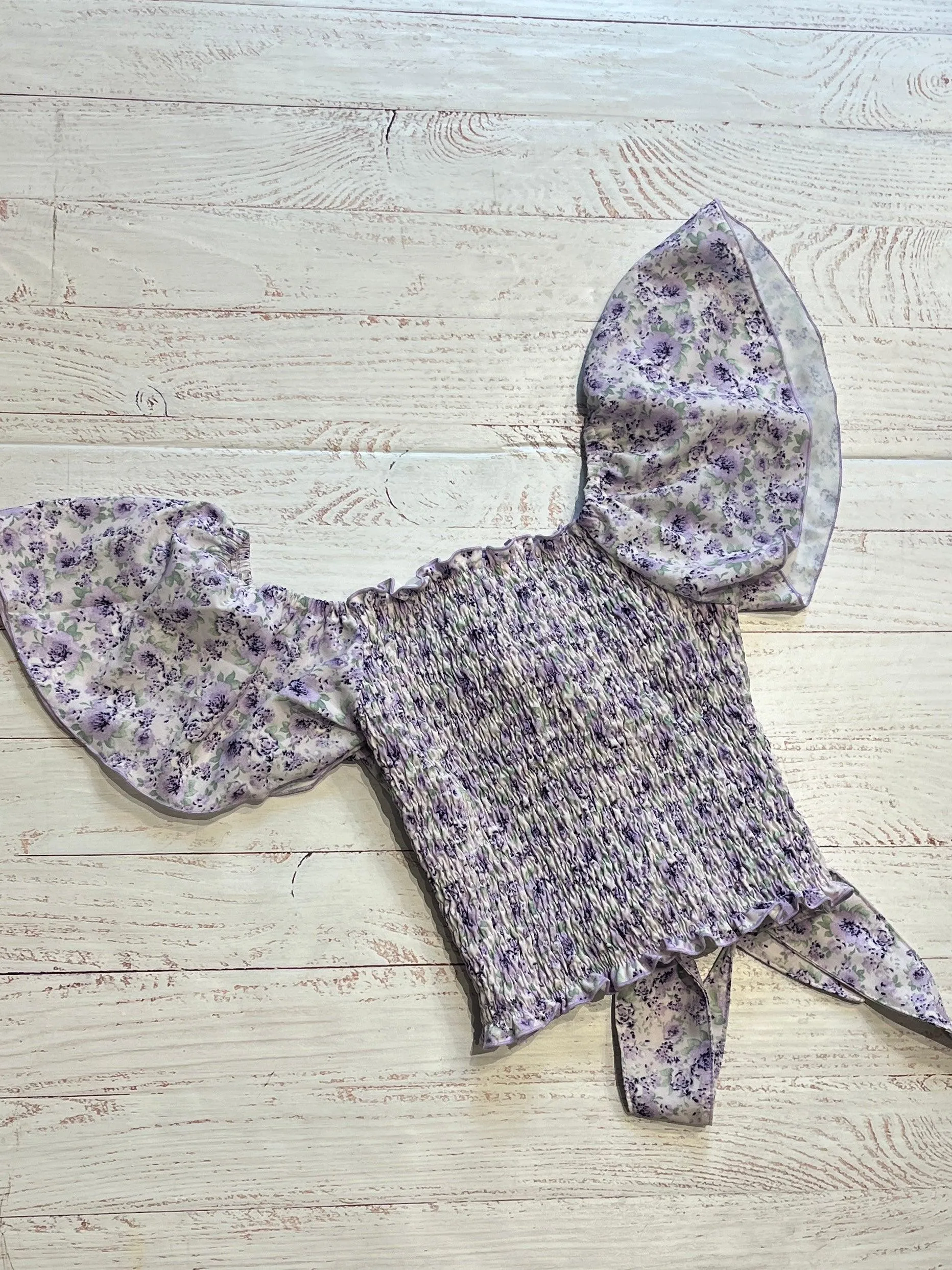 Tween Tops | Lavender Flower Chiffon | Flowers by Zoe