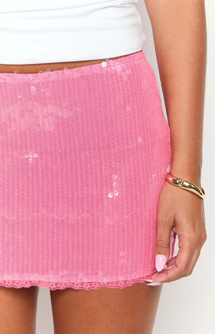 Vivi Pink Sequin Mini Skirt